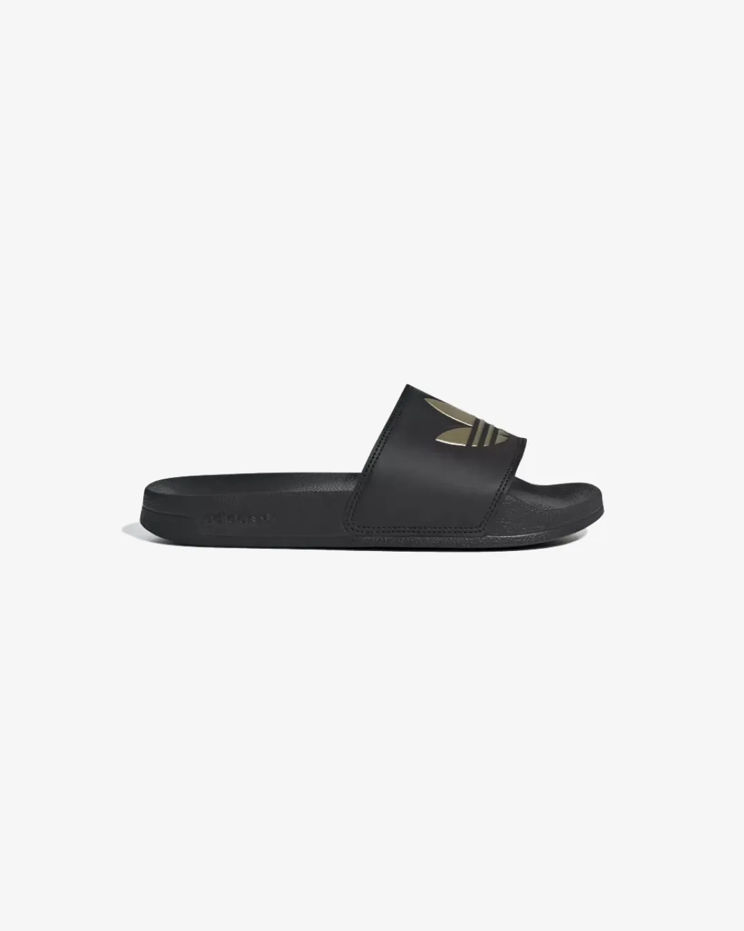 Adidas Adilette Lite Slides In Core Black And Matte Gold