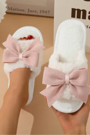 Bowknot Fluffy Slippers | DROPSHIP