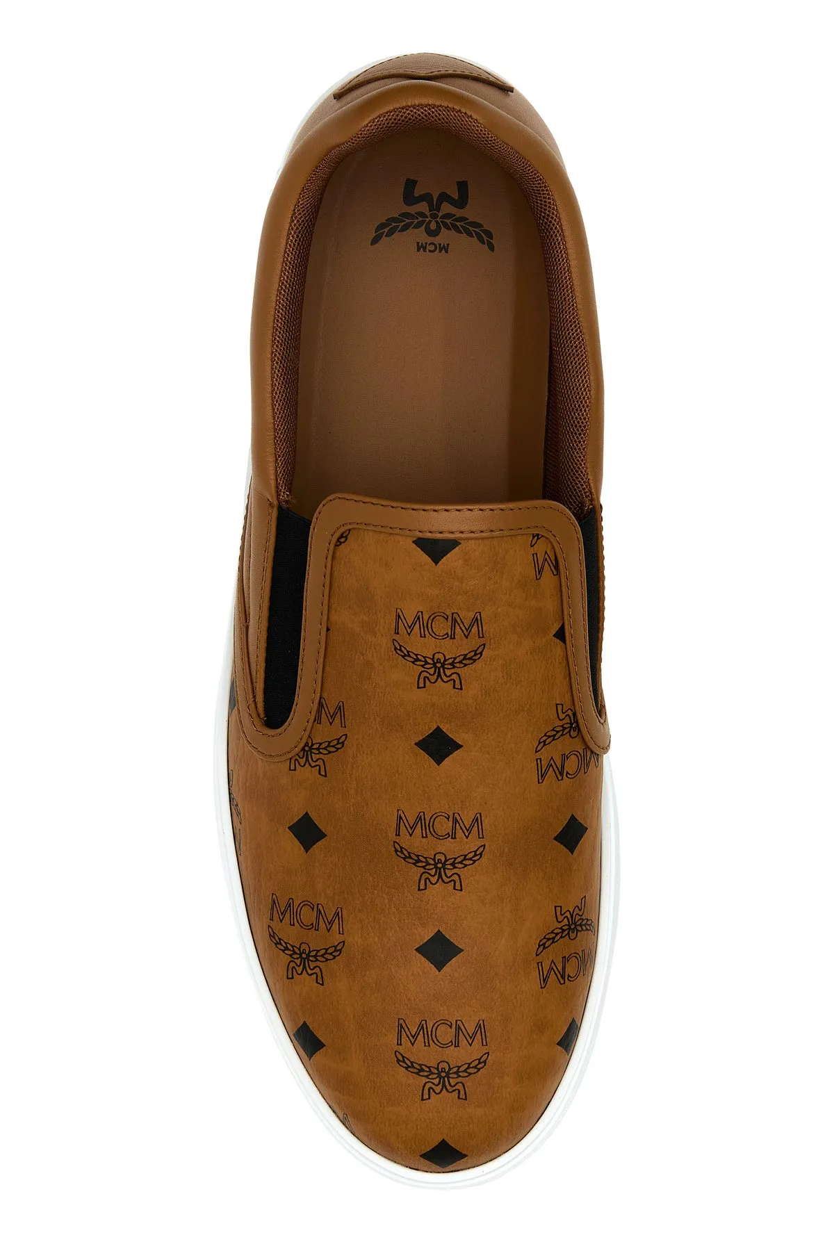 Caramel canvas and leather Terrain slip ons
