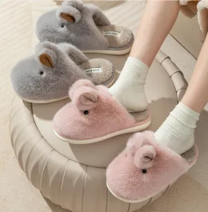 Cozy Cartoon Rabbit Fur Slippers