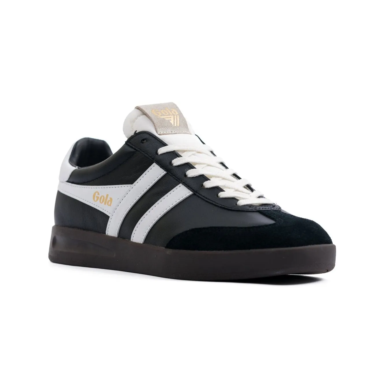 Gola Cyclone Men's Shoes - Leather Black/White/Dark Gum