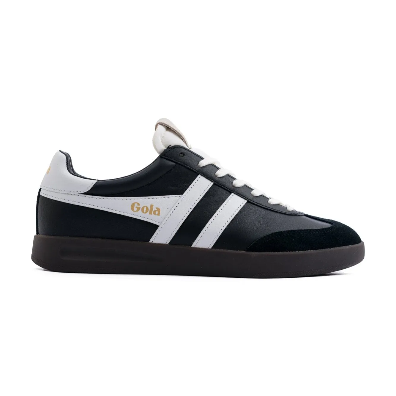 Gola Cyclone Men's Shoes - Leather Black/White/Dark Gum