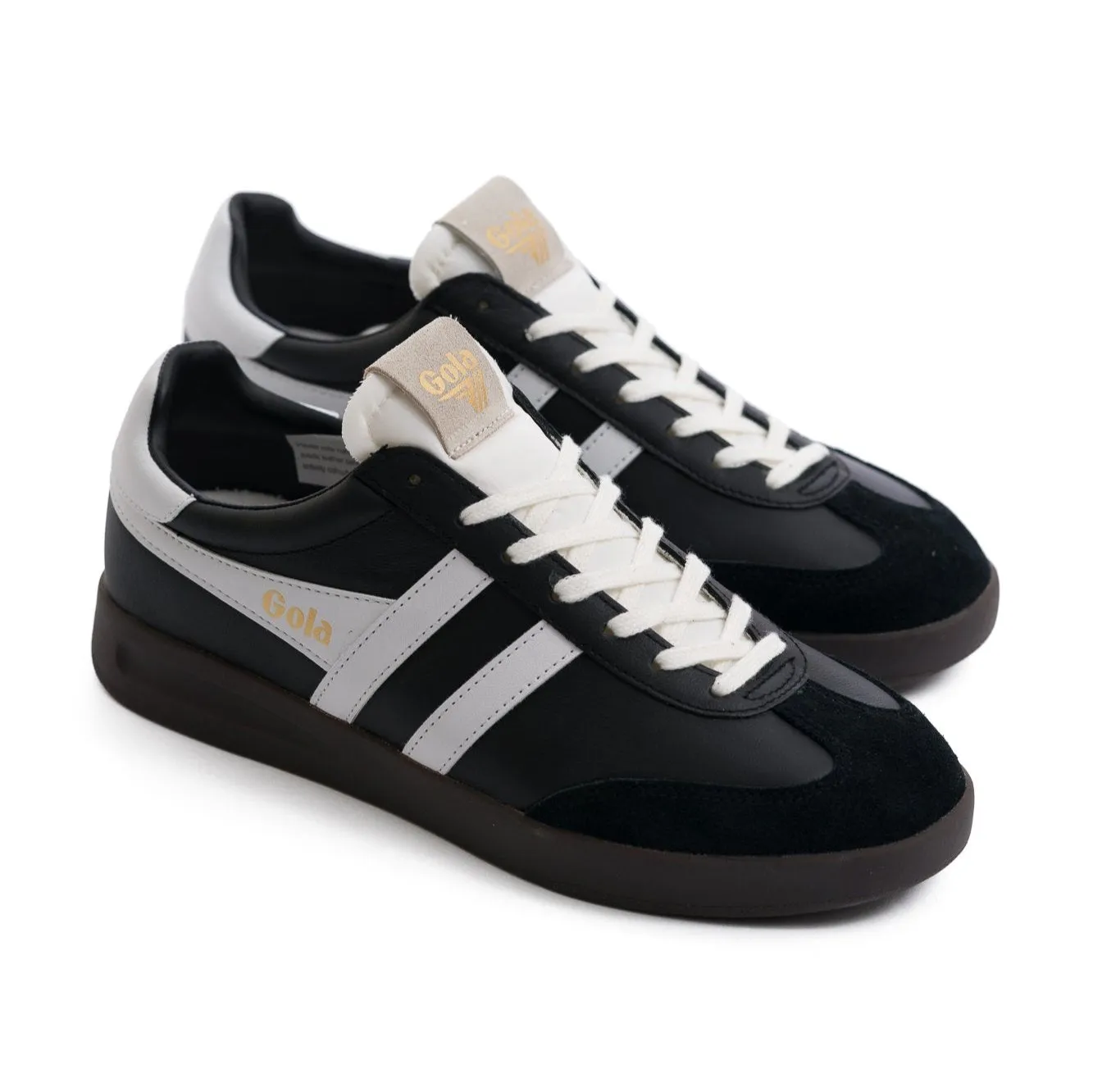 Gola Cyclone Men's Shoes - Leather Black/White/Dark Gum