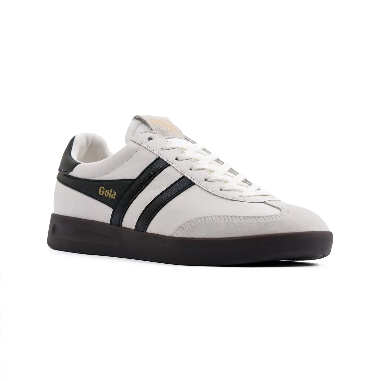 Gola Cyclone Women's Shoes - Leather White/Black/Dark Gum
