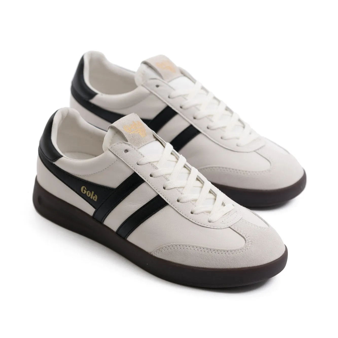 Gola Cyclone Women's Shoes - Leather White/Black/Dark Gum