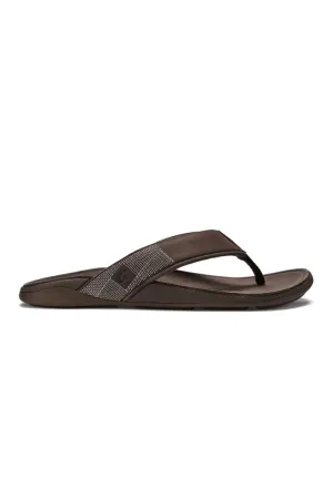 Men's Olukai Tuahine Sandals in Dark Wood/Dk Wood