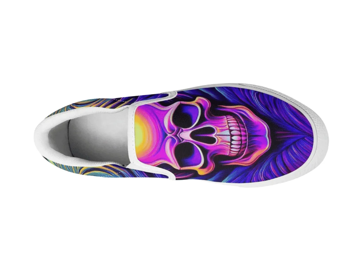 Neon Jungle Skull Slip-Ons