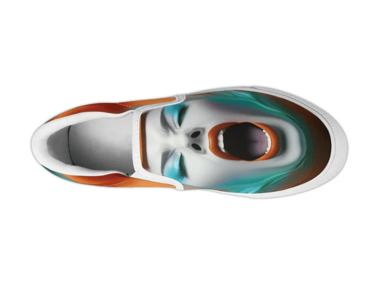 Psychedelic Scream Slip-Ons