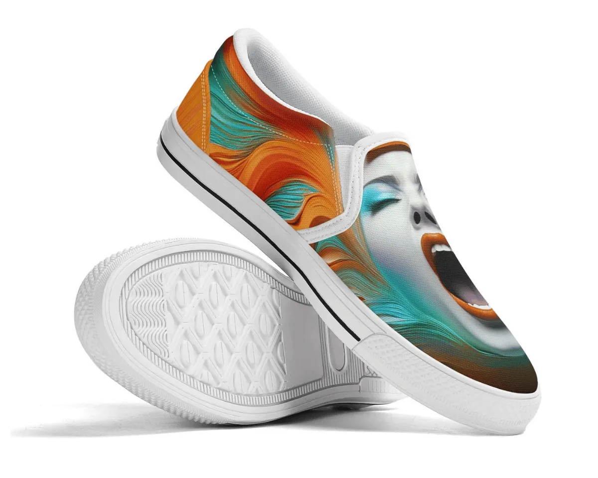 Psychedelic Scream Slip-Ons