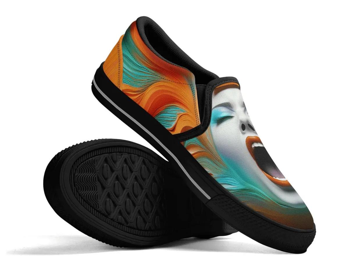 Psychedelic Scream Slip-Ons