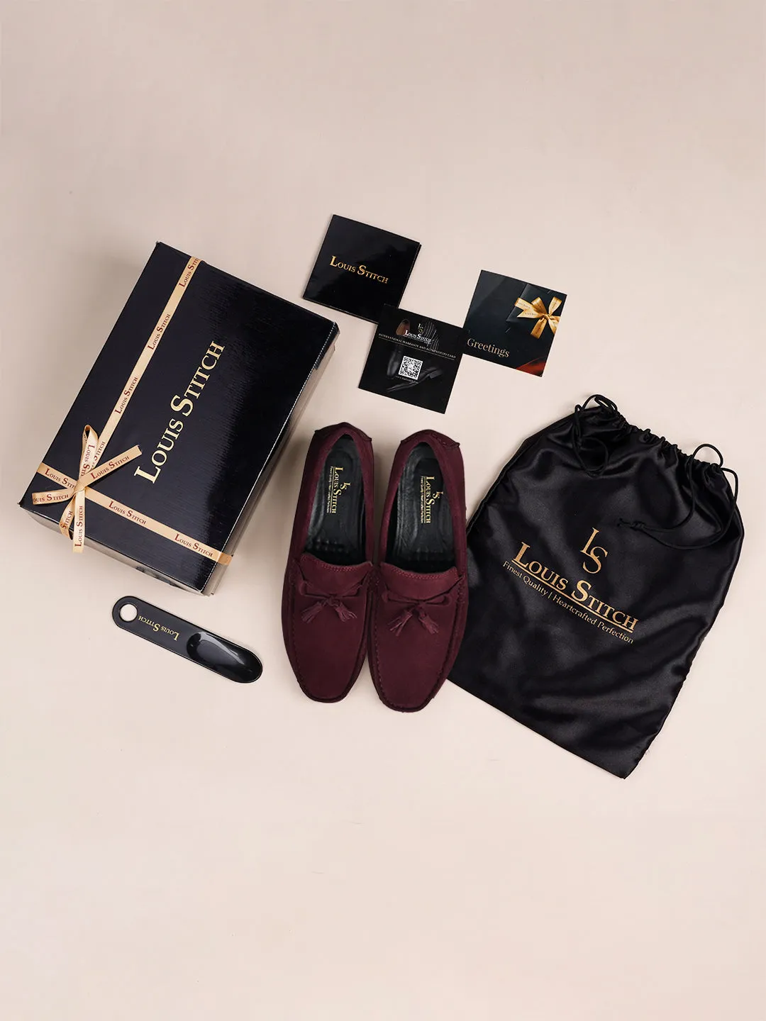 Rosewood Handmade Italian Suede Leather Penny Tassel Loafers
