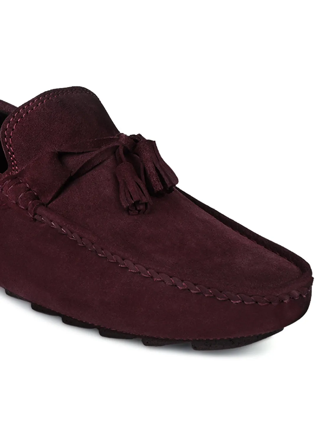 Rosewood Handmade Italian Suede Leather Penny Tassel Loafers