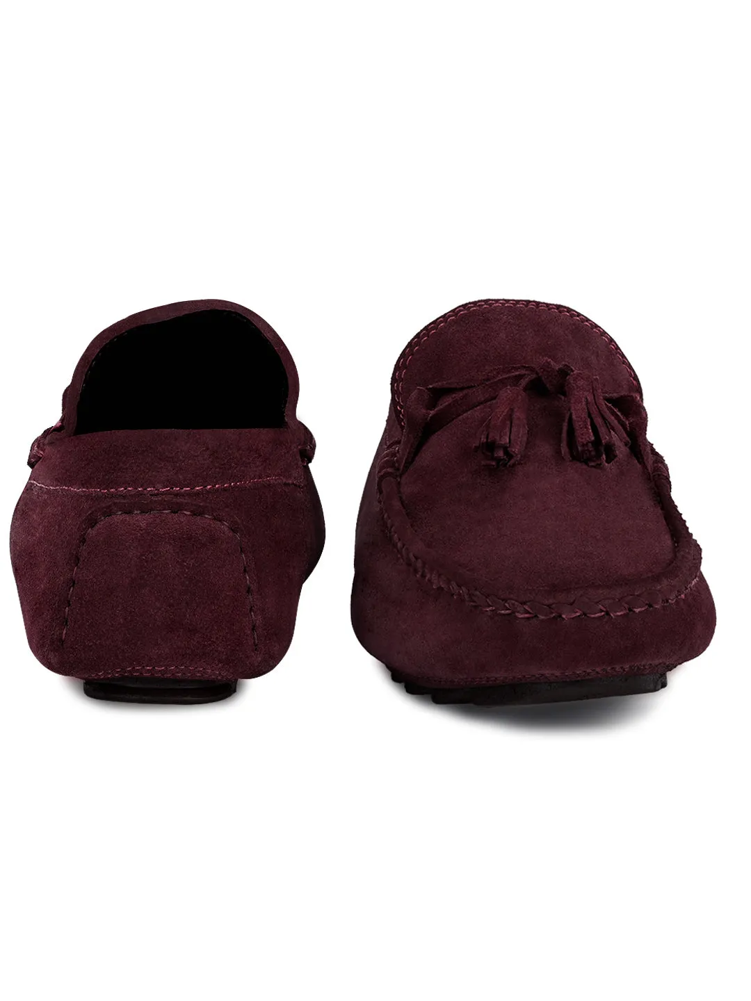 Rosewood Handmade Italian Suede Leather Penny Tassel Loafers