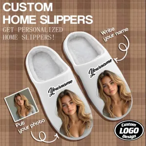 Unique Gift,Personalized Image Home Indoor Slippers, Custom Cozy Slippers, Couples Slippers