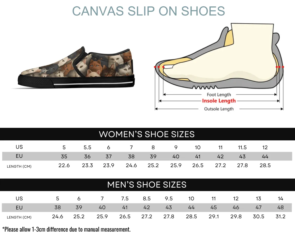 Vintage Feline Slip-Ons