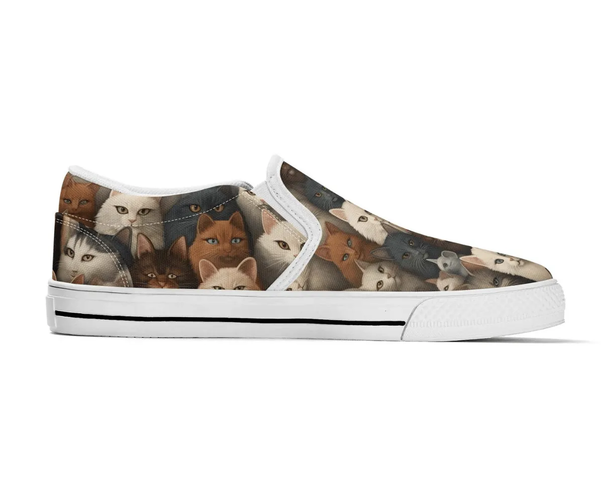 Vintage Feline Slip-Ons