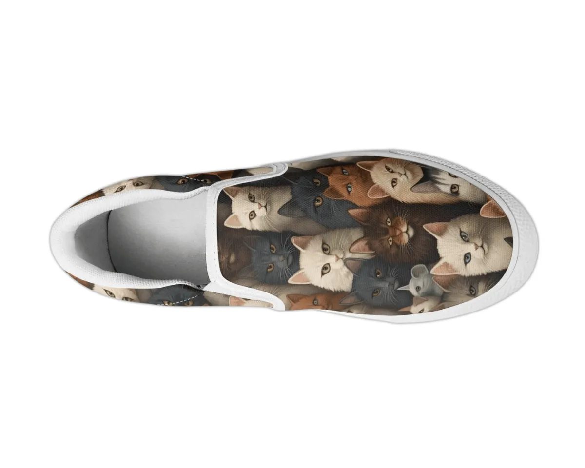 Vintage Feline Slip-Ons