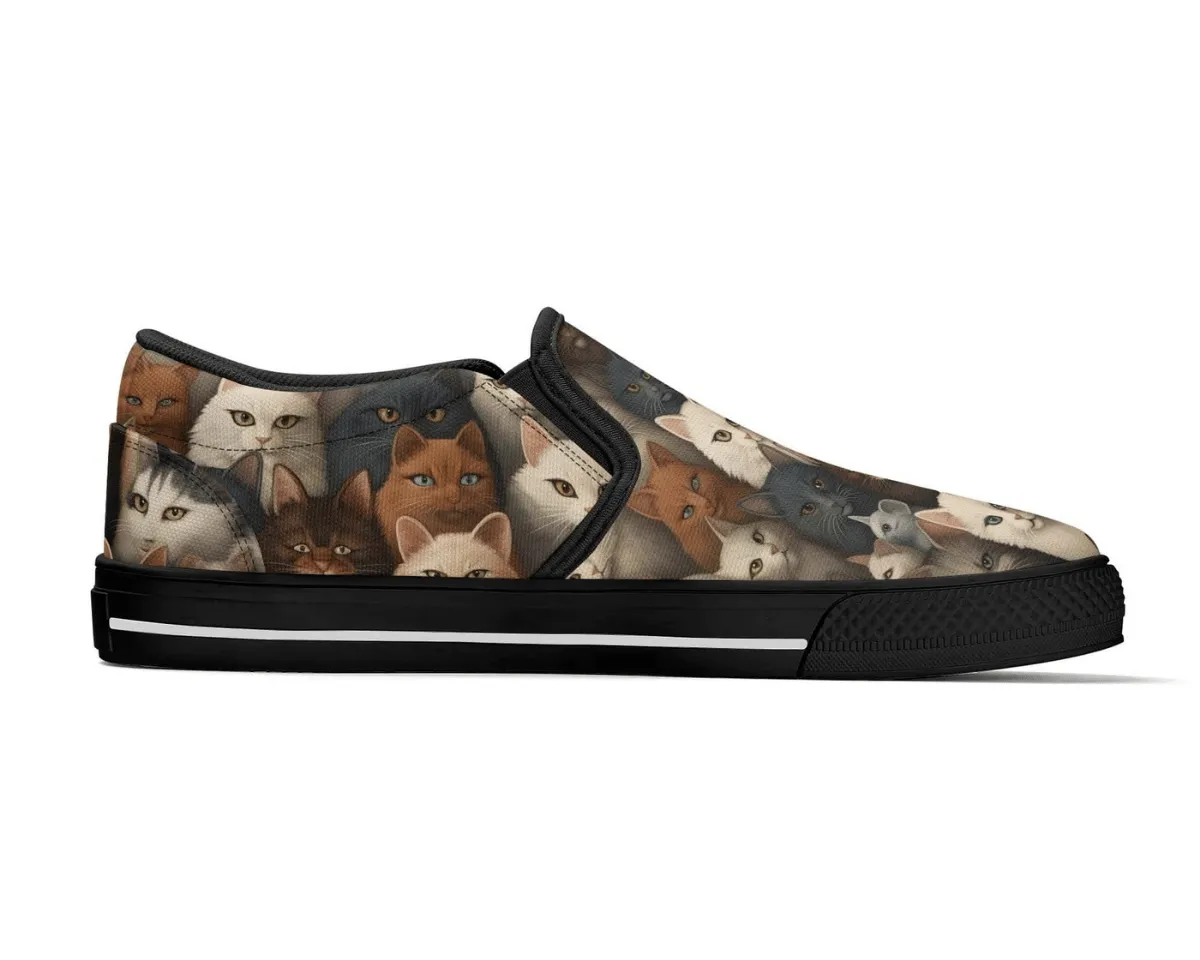 Vintage Feline Slip-Ons