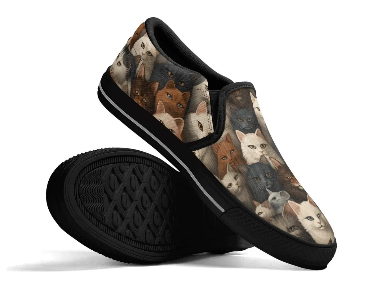 Vintage Feline Slip-Ons